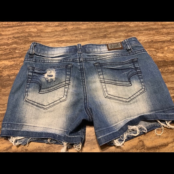 EARL JEANS BLUE SHORTS Size  5 DISTRESSES - Picture 3 of 5